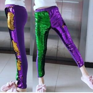 Mardi Gras Flip Sequin Leggings